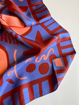 Medium scarf BLACK LAS FLORES / Capsule 100% Silk twill