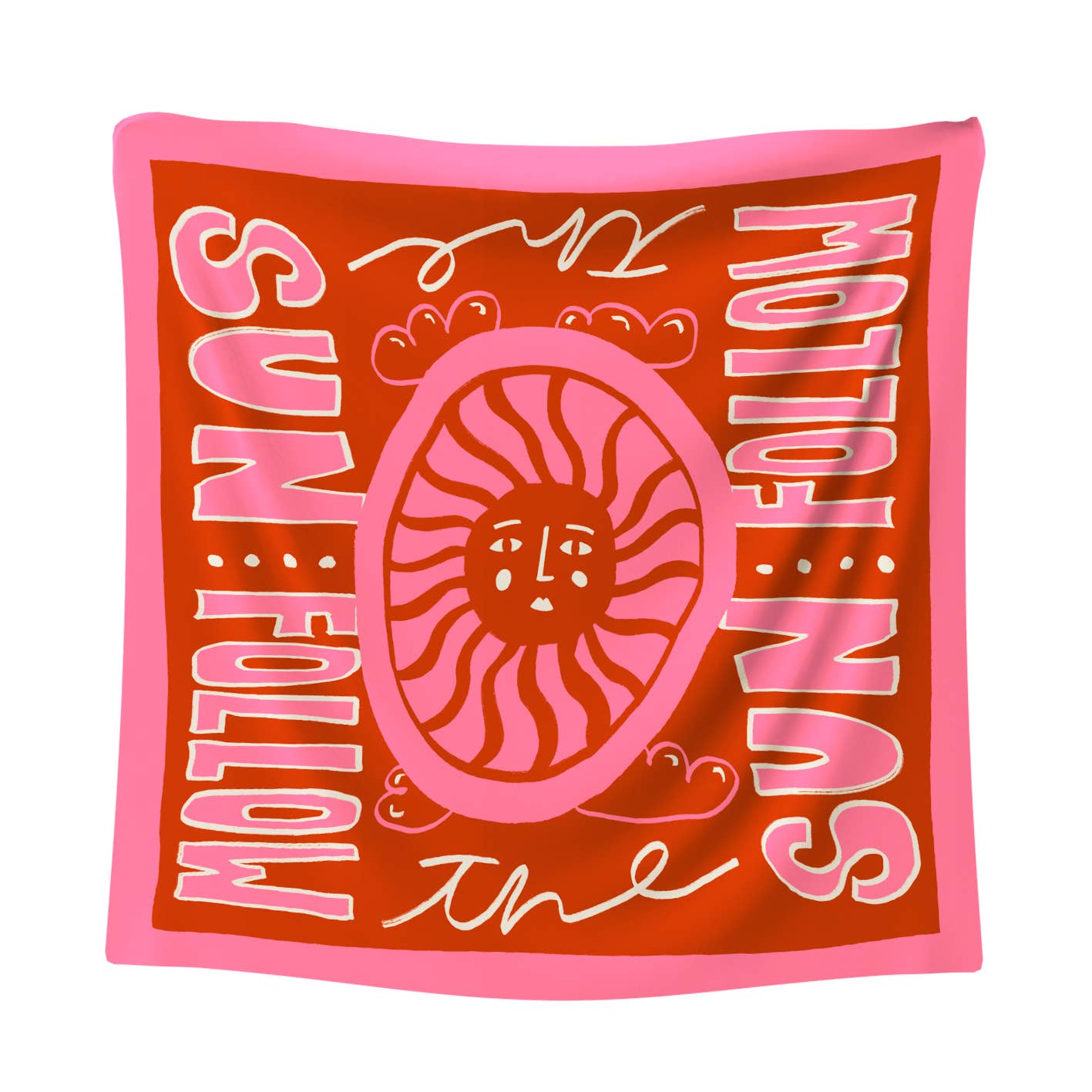Medium scarf FOLLOW THE SUN / Silk & Cotton
