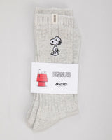 Peanuts Socks White Melange