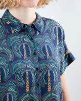 Borneo Batwing Blouse Navy