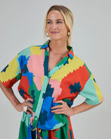 Maxi Flower Oversize Cropped Shirt