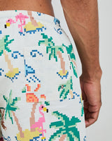 TROPICAL PIXEL BADESHORTS ECRU