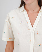 Beach Please Cropped Blouse Ecru