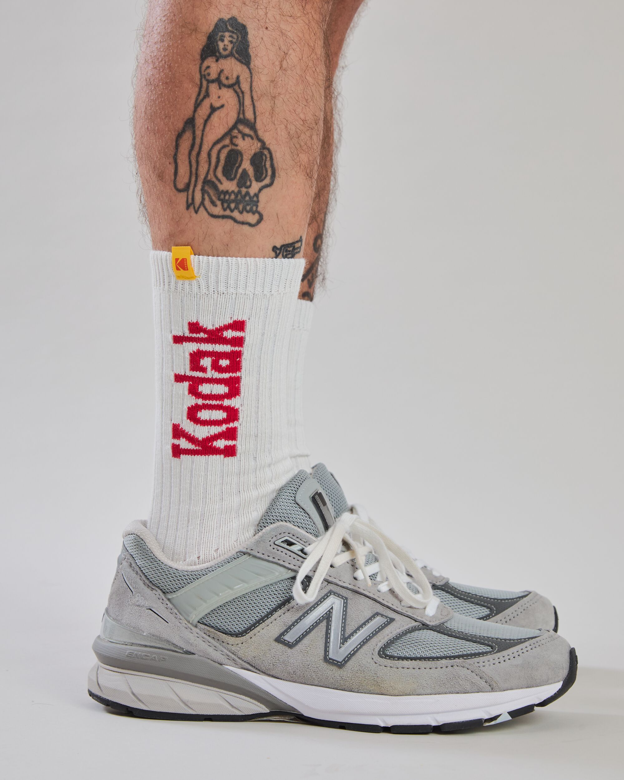 Kodak Jacquard Ribbed Socken Ecru