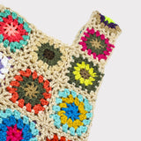Retro Pattern Crochet Hand Bag: Beige
