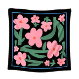 Medium scarf BLACK LAS FLORES / Capsule 100% Silk twill