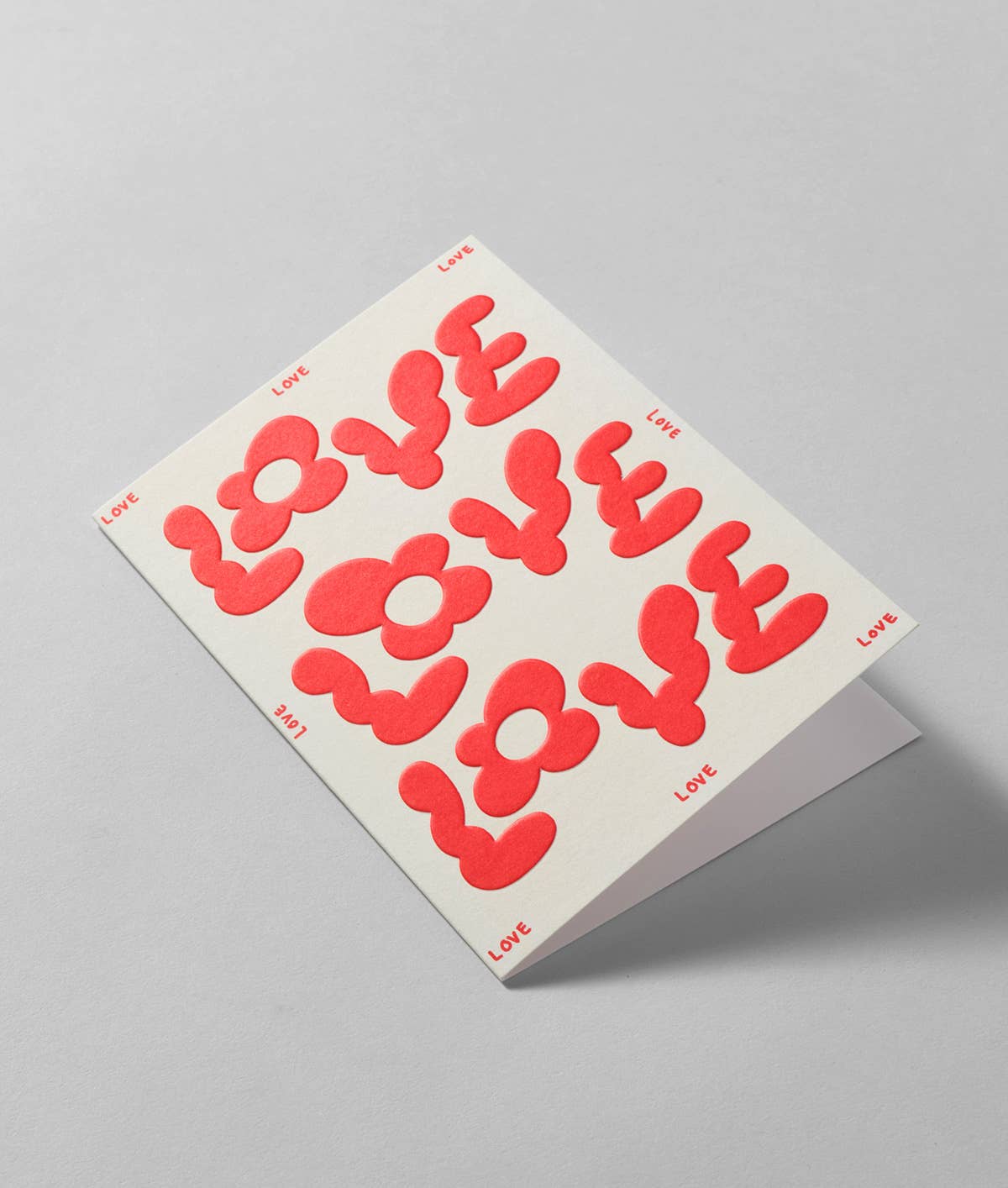 Love Love Love' Embossed Greeting Card
