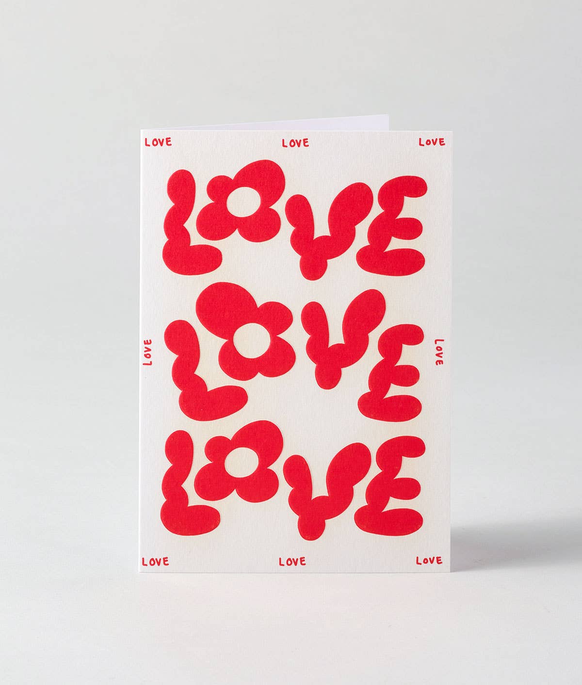 Love Love Love' Embossed Greeting Card