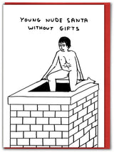 David Shrigley Lustige Weihnachtskarte — junger nackter Weihnachtsmann
