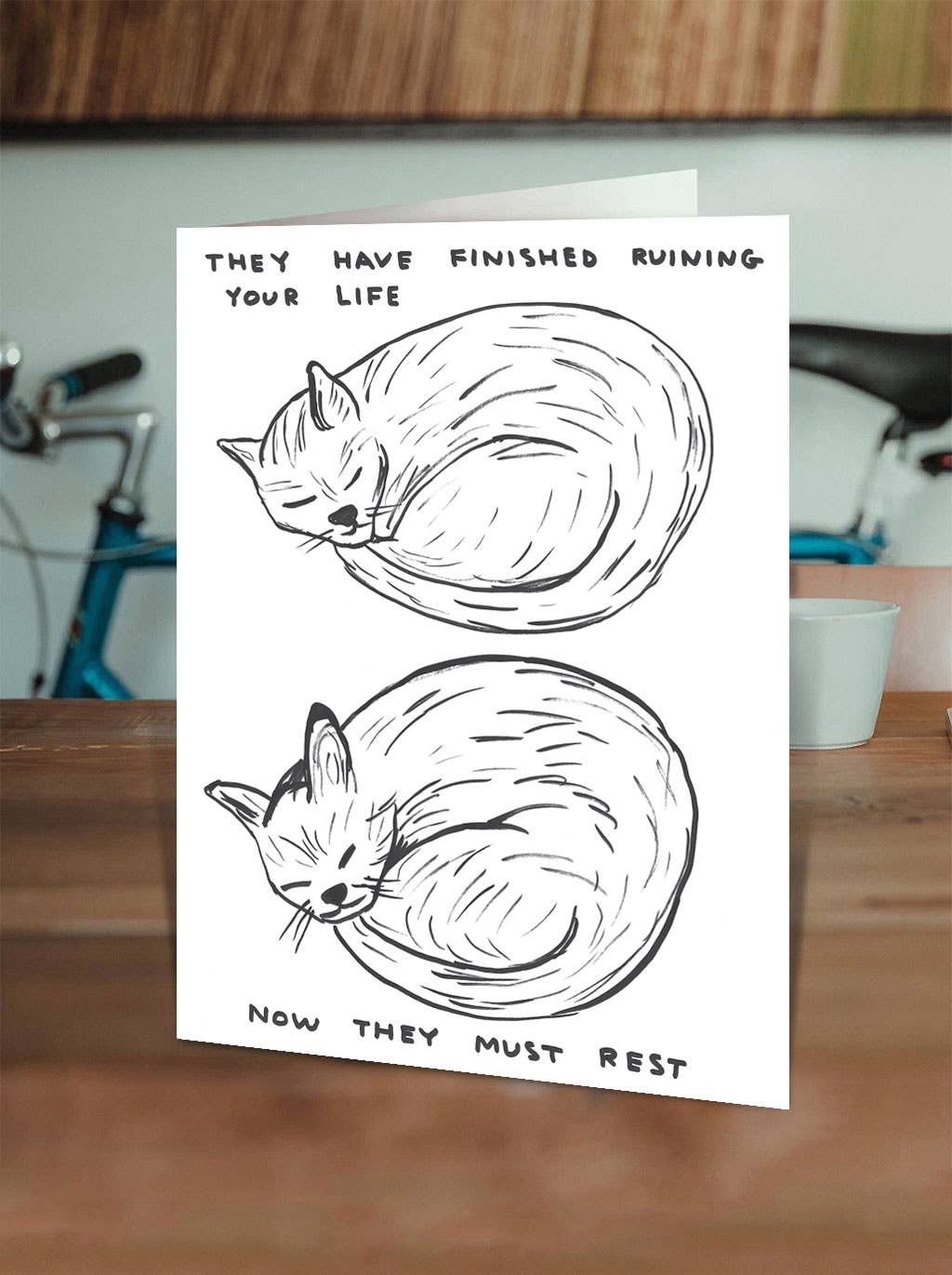 Lustige Grußkarte mit David Shrigley-Aufschrift „Ruining Your Life“
