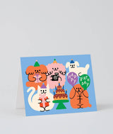 Happy Birthday Animal Party Kids Greeting Card