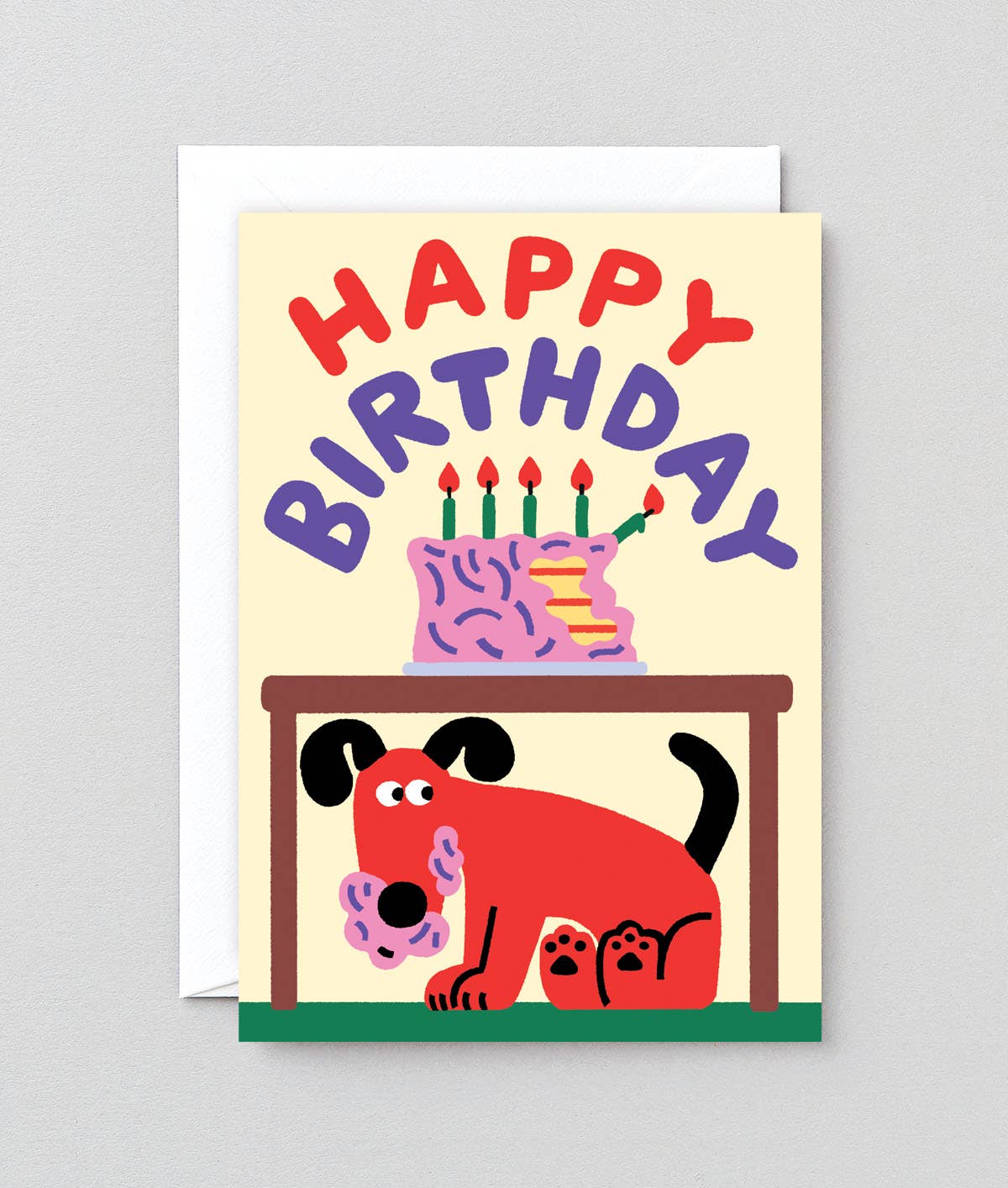 Happy Birthday Dog Ate The Cake' Greetings Card