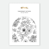 Blumen-Tattoo-Set der alten Schule