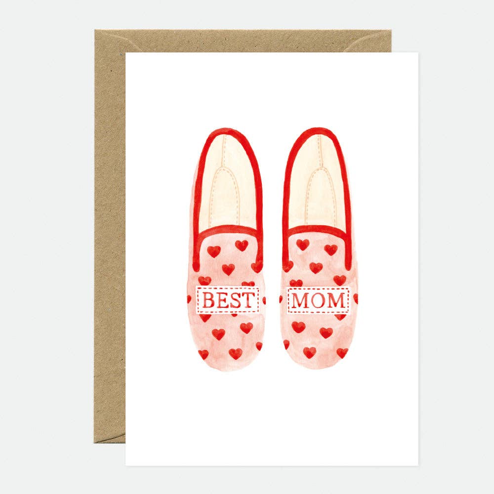 Grußkarte - Best Mum Slippers