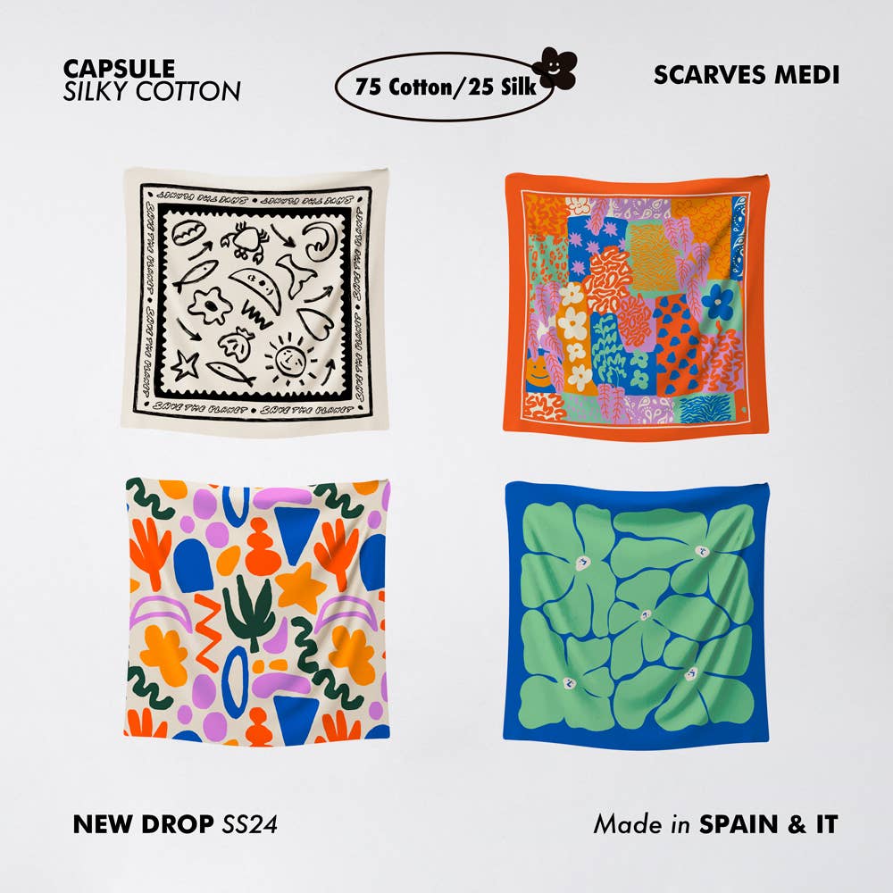 SUMMER PATCH medium scarf/Silk & Cotton
