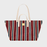Shopping bag - Striped, burgundy and navy