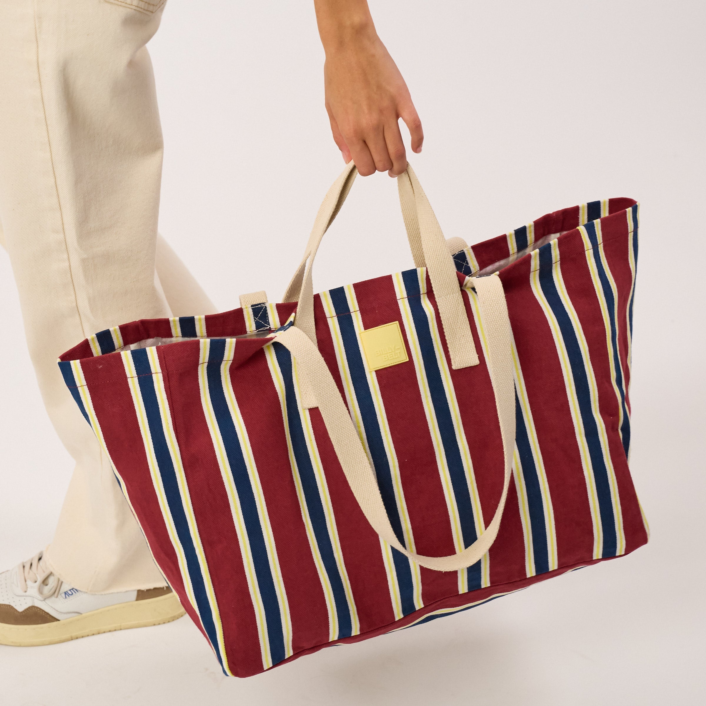 Shopping bag - Striped, burgundy and navy