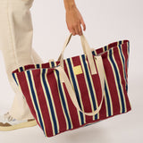 Shopping bag - Striped, burgundy and navy