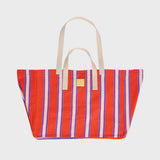 100% organic cotton shopping bag - Striped, orange and pink
