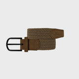 Woven suede belt - Cocoa brown