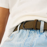 Woven suede belt - Cocoa brown