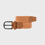 Woven suede belt - Camel