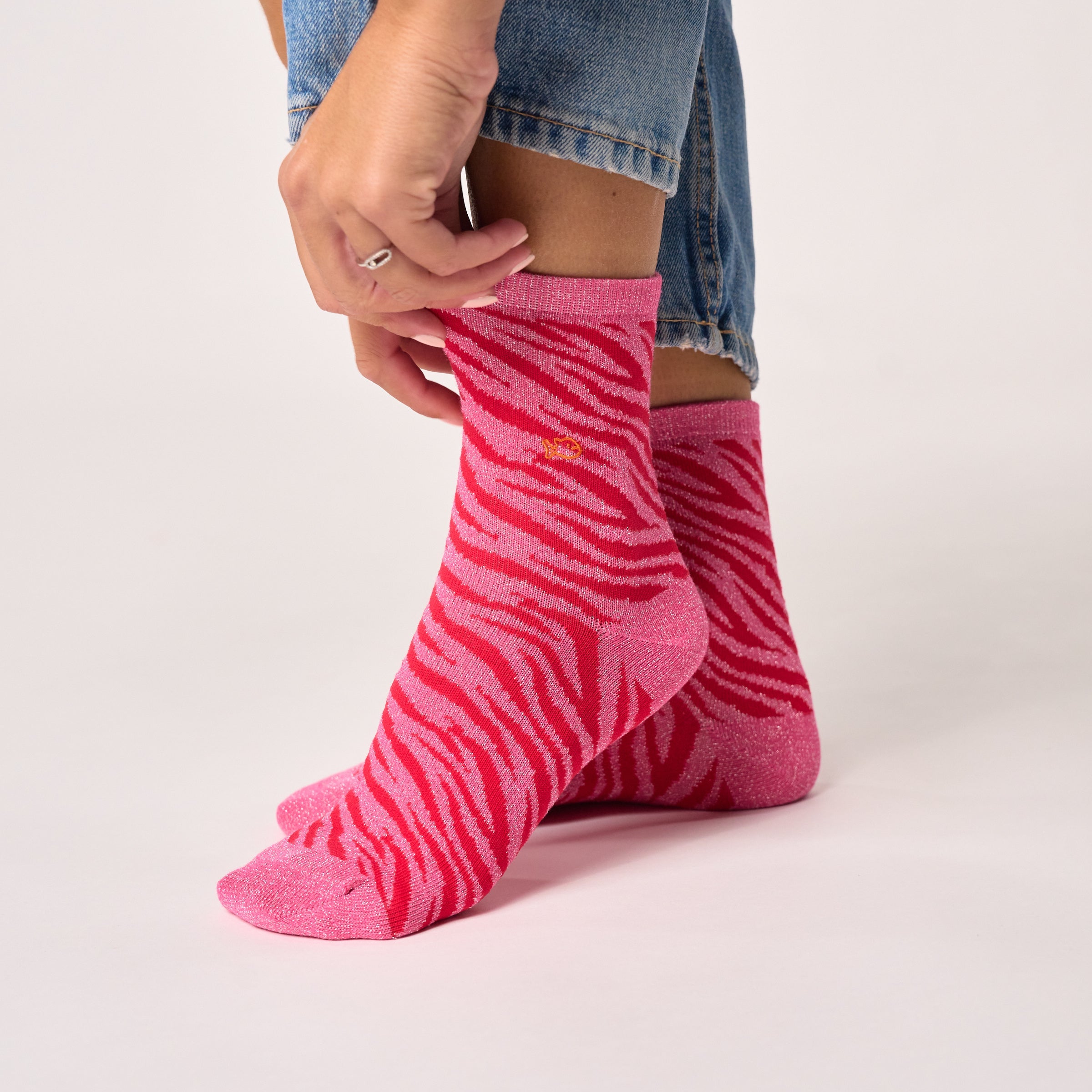 Zebra Socks Pink