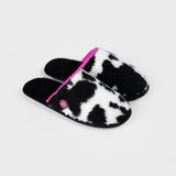Women's sherpa slippers - Cow