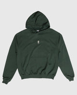 Blume Hoodie Dunkelgrün von NKSP – Vorderansicht flach gelegt