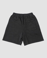 SFW Shorts Schwarz von NKSP – Rückansicht flach gelegt mit aufgesetzter Gesäßtasche