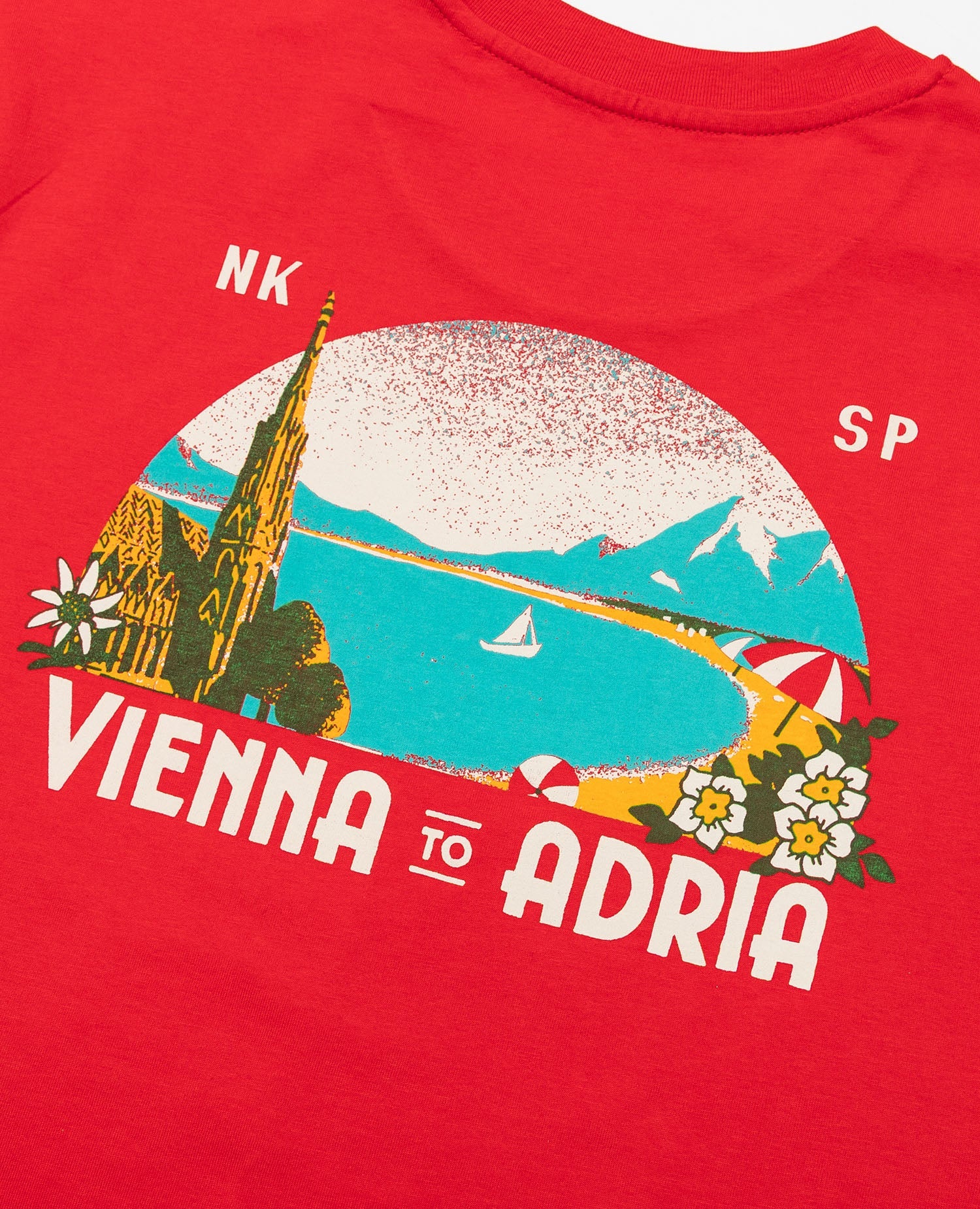 Vienna to Adria Damen T-Shirt Rot von NKSP