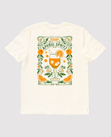 NKSP x Aperol T-Shirt Off-White – Frontansicht mit floralem Jugendstil-Print