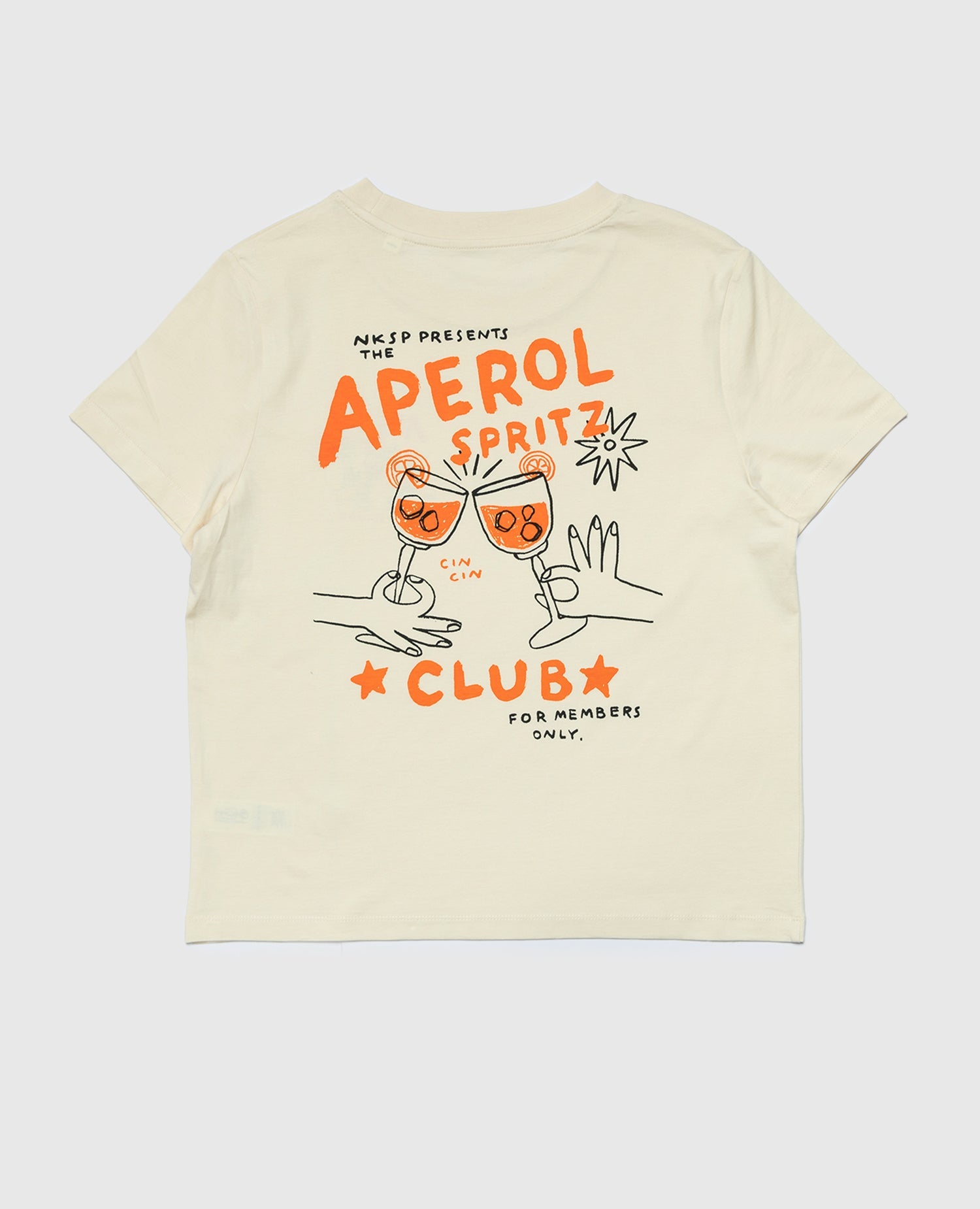 Aperol Spritz Club Damen T-Shirt Creme von NKSP – Vorderansicht
