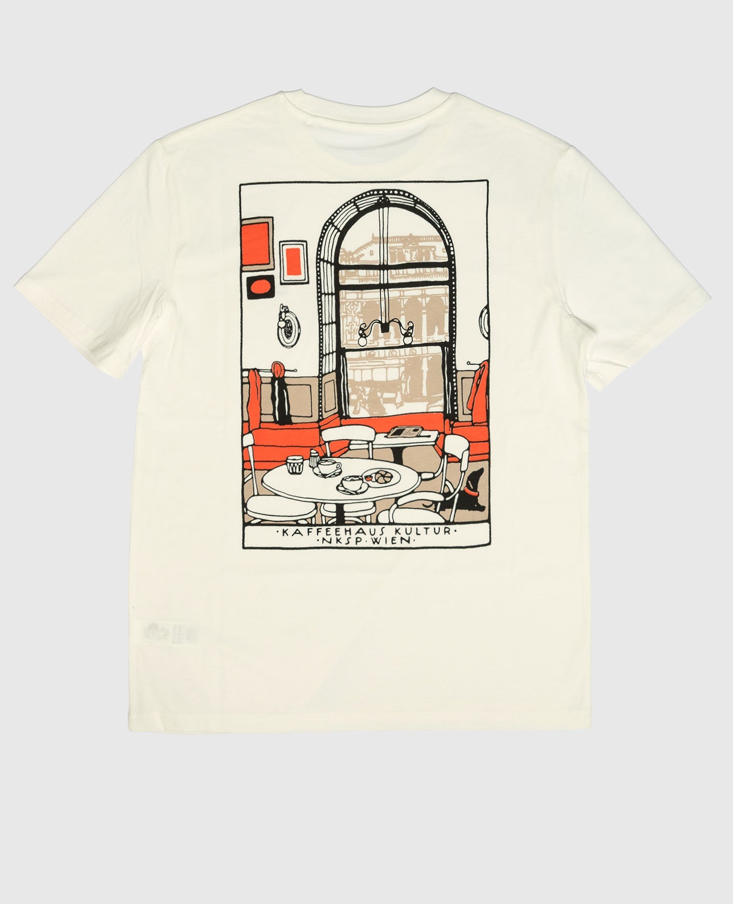Kaffeehauskultur T-Shirt von NKSP – Frontprint Melange-Motiv