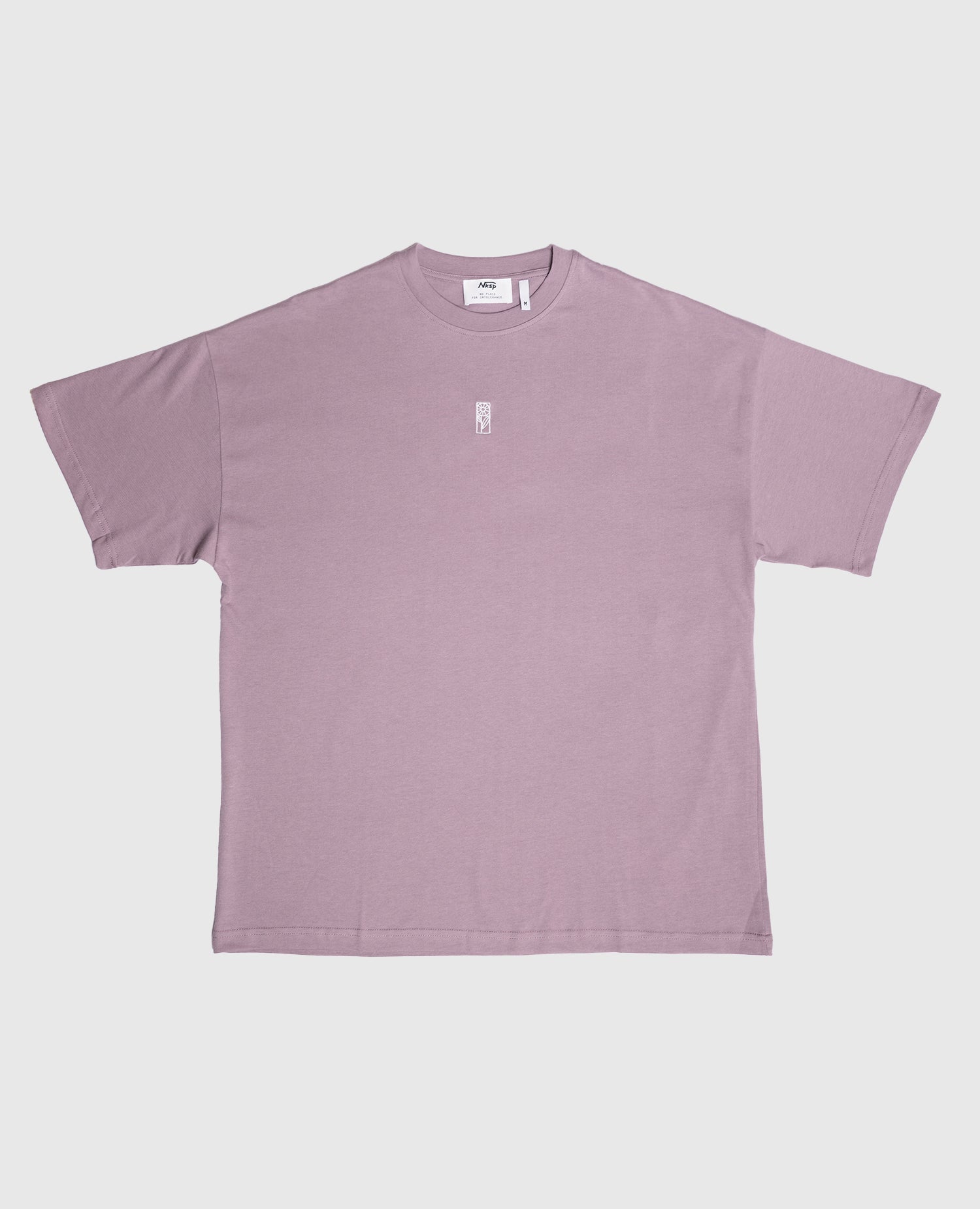 Blume Oversized T-Shirt Lila von NKSP – Vorderansicht