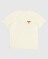 Wiener Märkte T-Shirt Off-White von NKSP – Vorderansicht flach gelegt mit Paradeiser-Print
