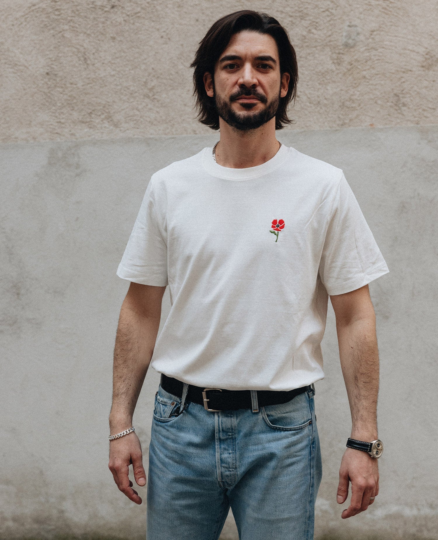 Mohnblumen T-Shirt Off-White von NKSP
