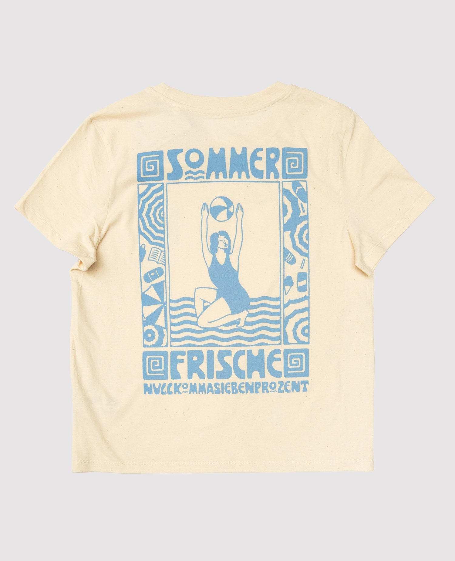 Sommerfrische Damen T-Shirt von NKSP – Jugendstil-Print, Vorderansicht