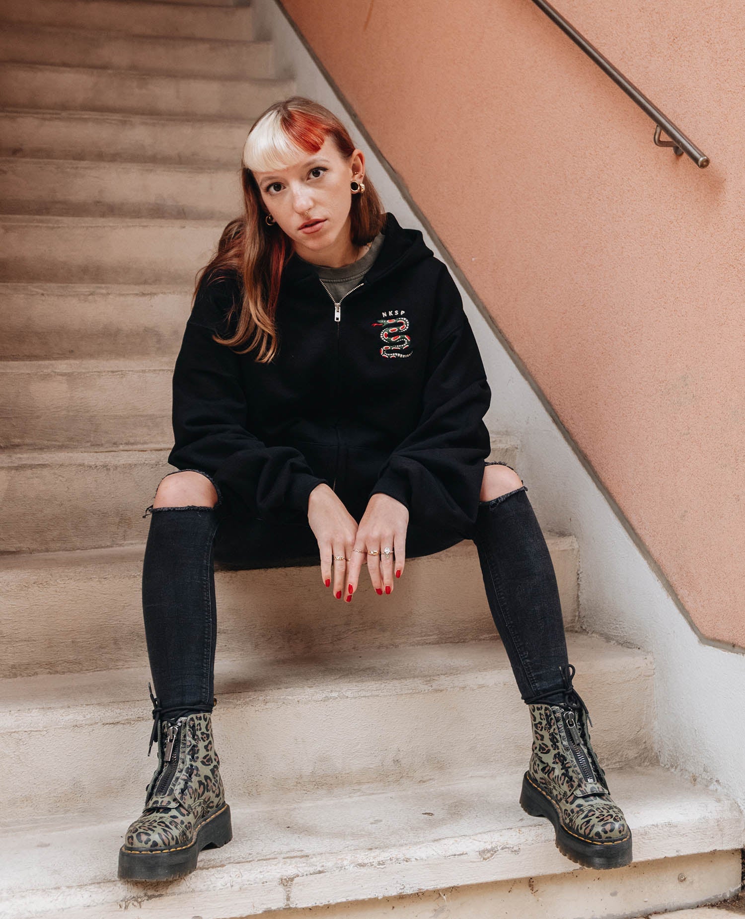 Snake Zip-Up Hoodie