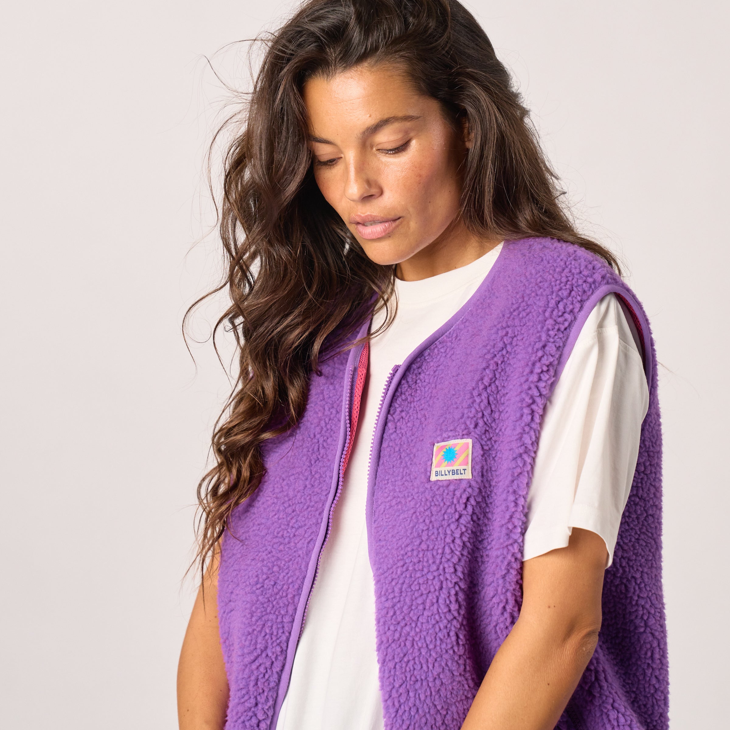 Sherpa Zip Vest - Purple