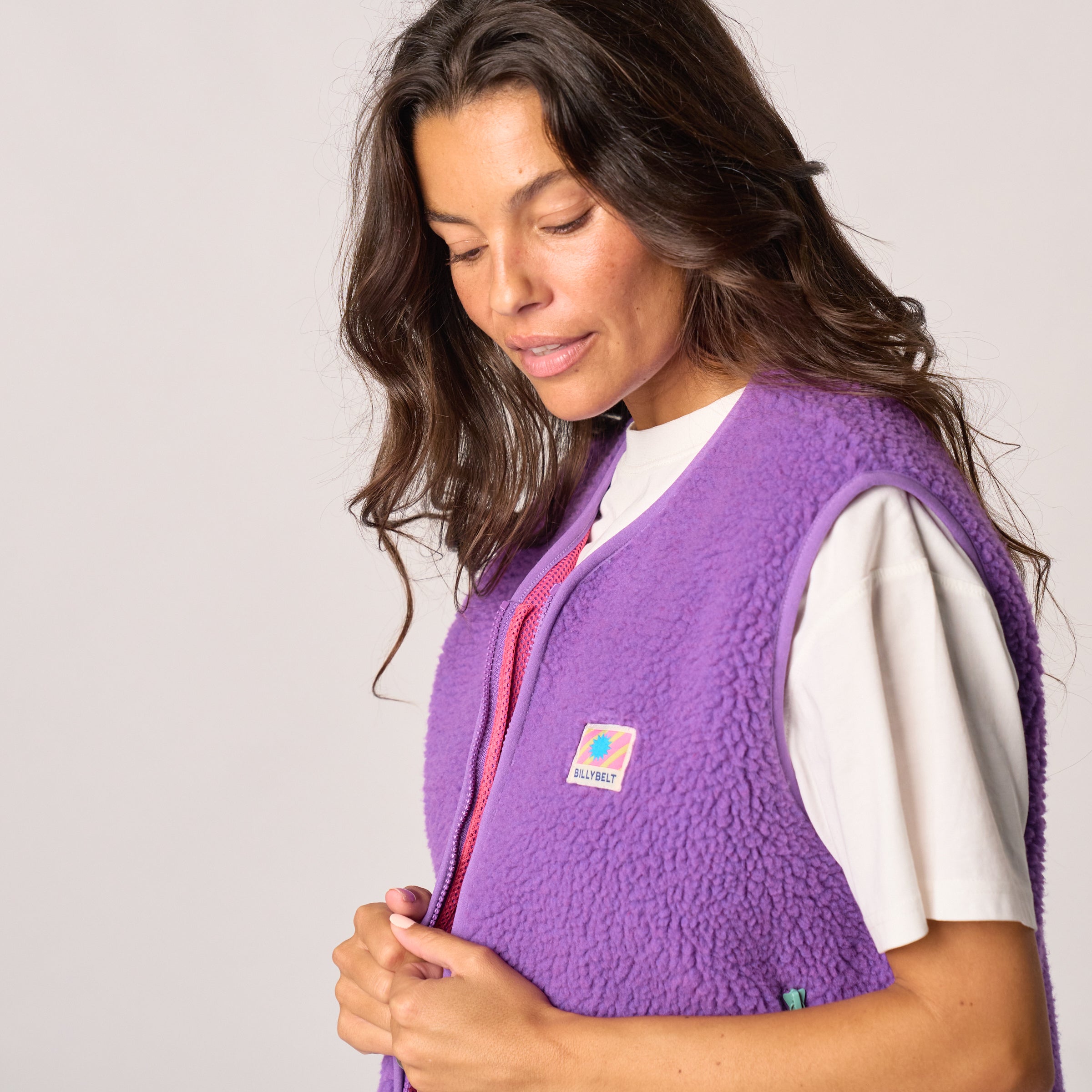 Sherpa Zip Vest - Purple