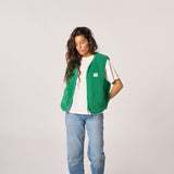 Women’s sleeveless sherpa zip jacket - Green