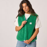 Sherpa Zip Vest - Green