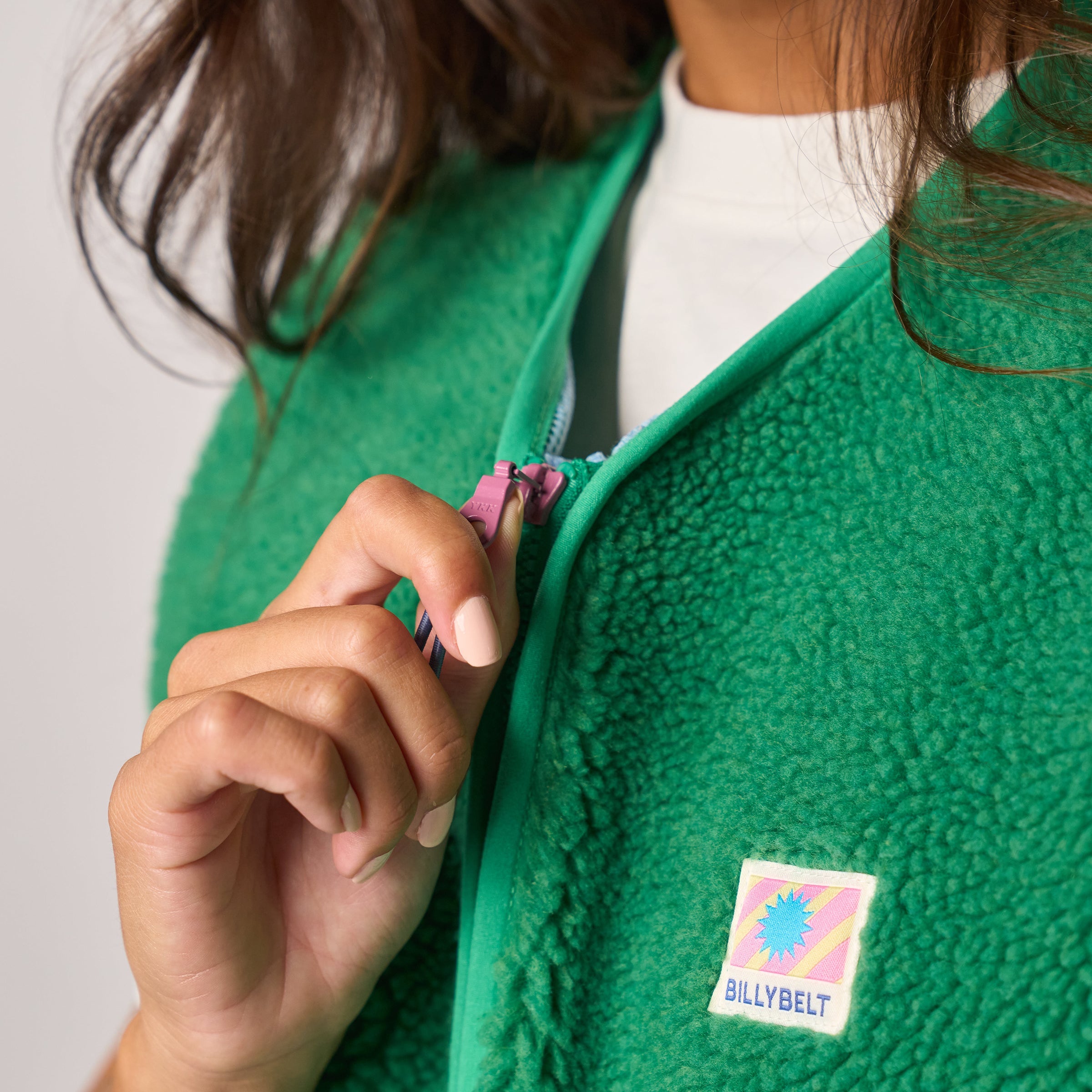 Sherpa Zip Vest - Green