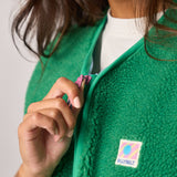 Women’s sleeveless sherpa zip jacket - Green