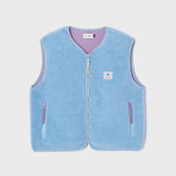 Women’s sleeveless sherpa zip jacket - Blue