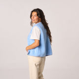 Women’s sleeveless sherpa zip jacket - Blue