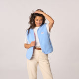 Women’s sleeveless sherpa zip jacket - Blue