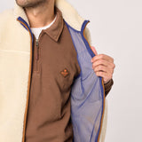 Veste sherpa - Ivoire et marine