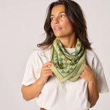Small women’s 100% organic cotton scarf Romane - Green